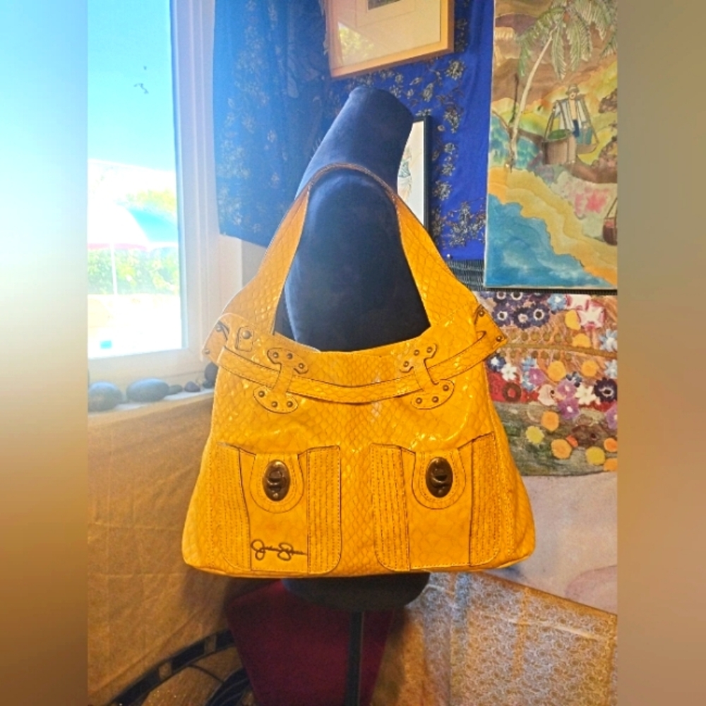 Stunning OSNT Alligator Yellow Jessica Simpson Summer Festival Purse 👜